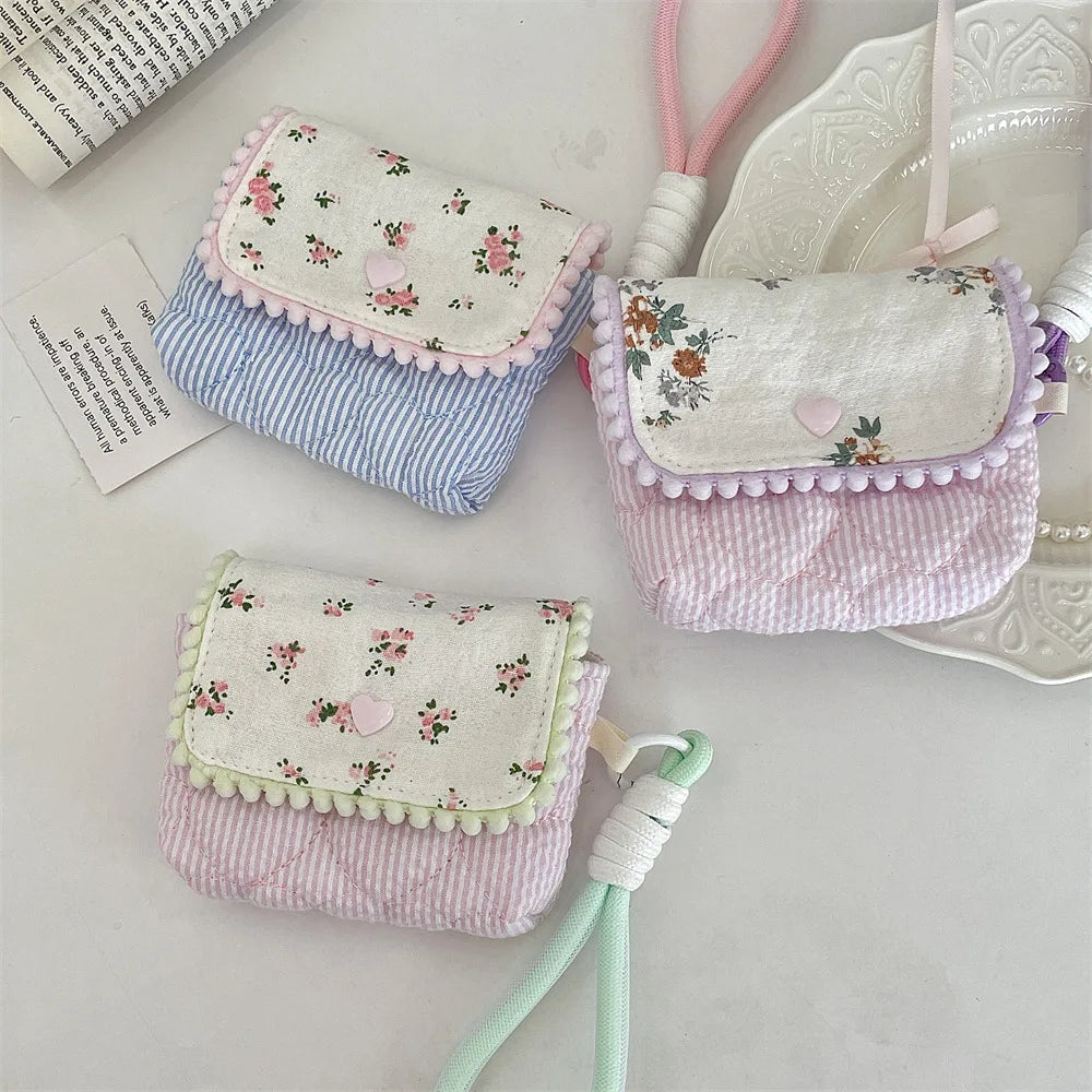 Floral Cotton Women's Small Storage Bags – Cute & Lightweight Pouch