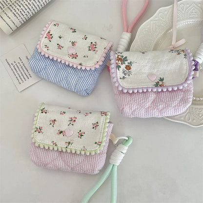 Floral Cotton Women's Small Storage Bags – Cute & Lightweight Pouch