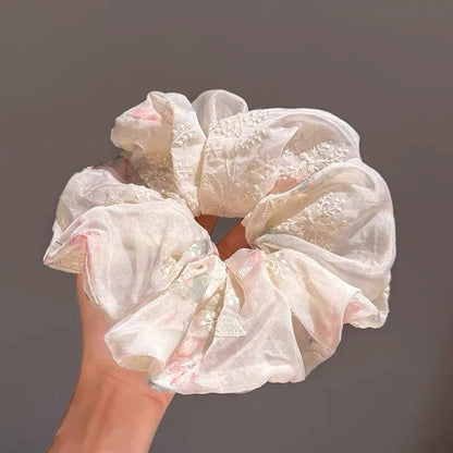 Coquette Vintage Lace Bow Scrunchie