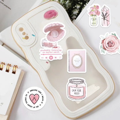 Coquette Cute Bunny & Bear Pink Graffiti Stickers