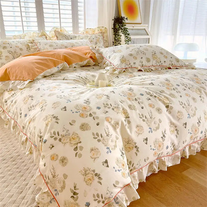 Coquette Bonenjoy Pink Ruffle Floral Bedding Set