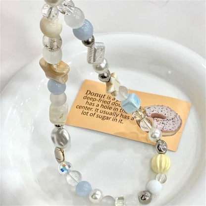 Ocean Blue Handmade Beaded Phone Charm