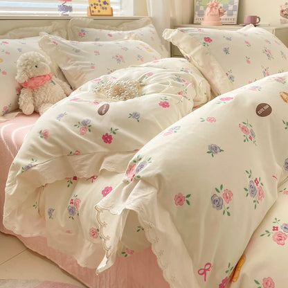 Coquette Bonenjoy Lace Bow Duvet Cover