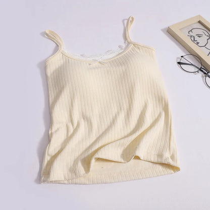 Coquette Sweet Lace Bow Knitted Tank Top
