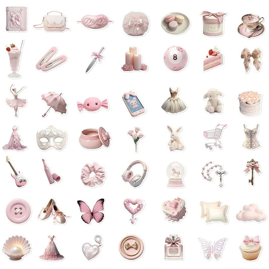 Coquette Aesthetic Kawaii Pink Ballet Stationery Stickers