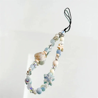 Ocean Blue Handmade Beaded Phone Charm