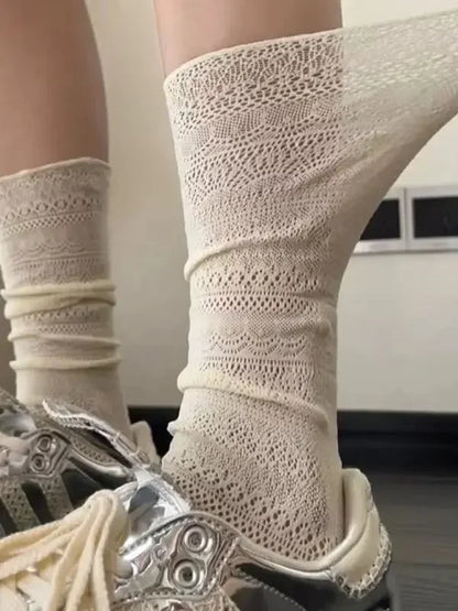 Coquette Lolita Mesh Lace Crew Socks