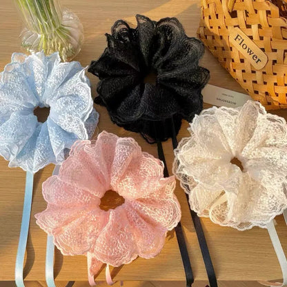 Coquette Vintage Lace Bow Scrunchie