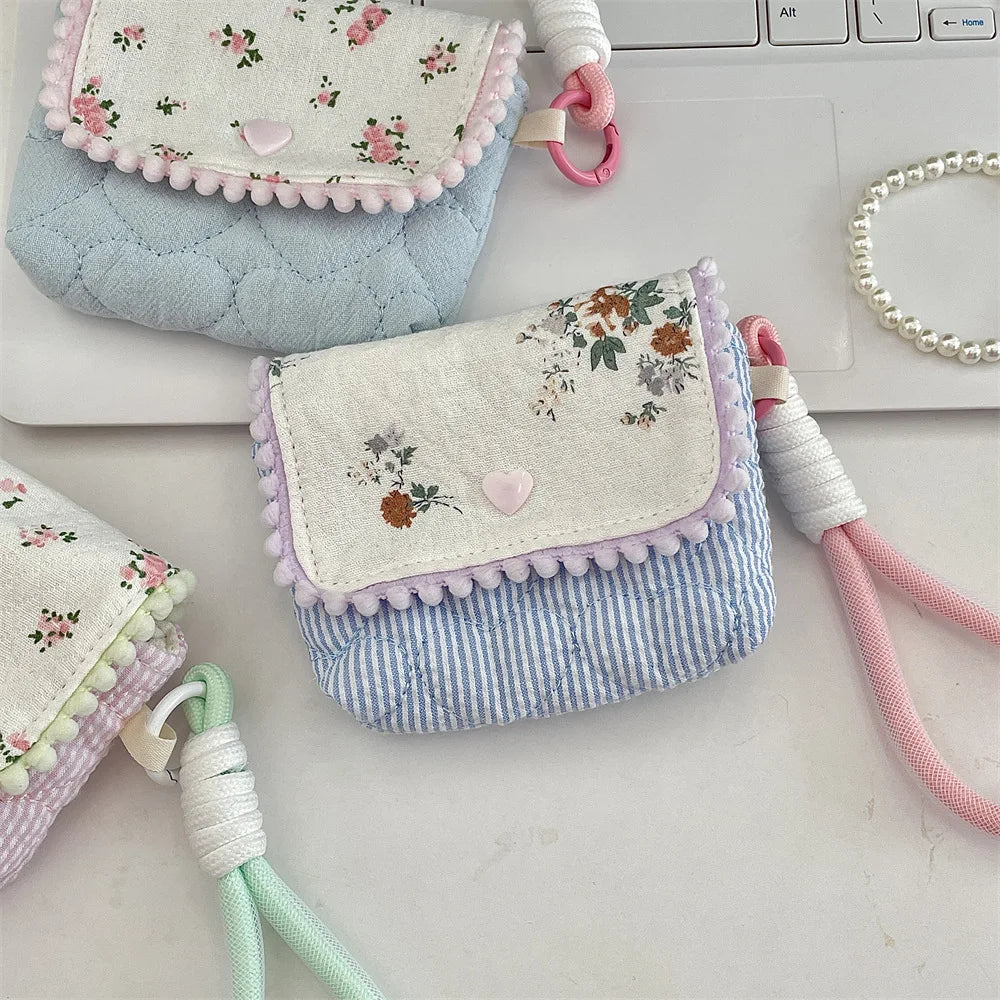 Floral Cotton Women's Small Storage Bags – Cute & Lightweight Pouch