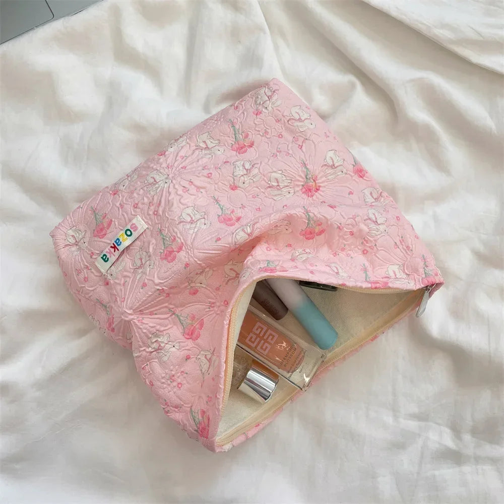 Embossed Cartoon Cosmetic Bag for Women