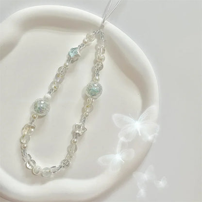 Coquette Celestial Blue Star Beaded Phone Strap