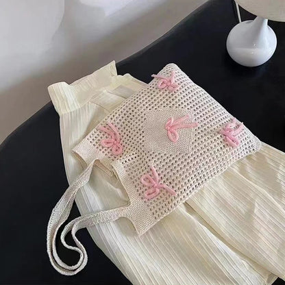 Fashionable Large Capacity Crochet Beach Tote Bag for Women