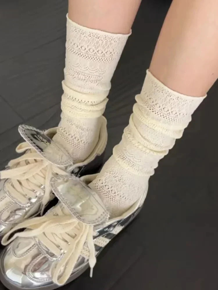 Coquette Lolita Mesh Lace Crew Socks