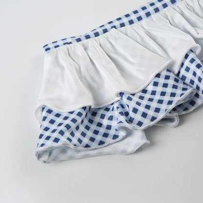 Sweet Gingham Ruffle Bikini Set