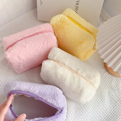 Chic Soft Fur Makeup Bag Organizer for Women