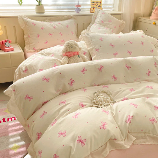 Coquette Bonenjoy Lace Bow Duvet Cover