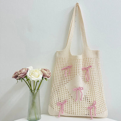 Fashionable Large Capacity Crochet Beach Tote Bag for Women