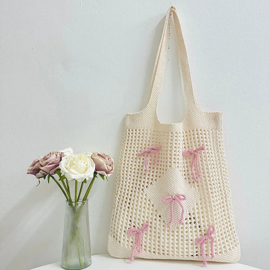 Fashionable Large Capacity Crochet Beach Tote Bag for Women