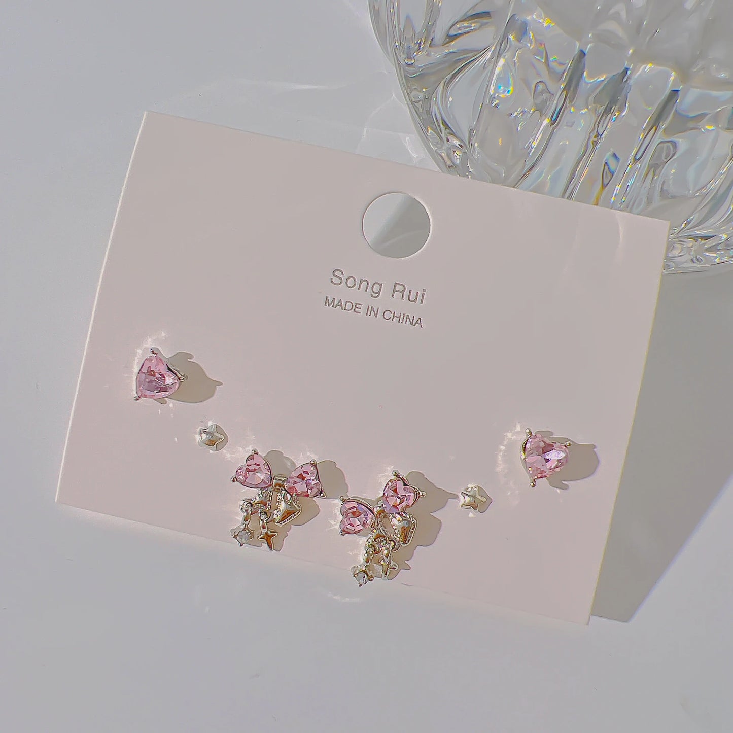 Adorable Coquette Pink Heart Earrings