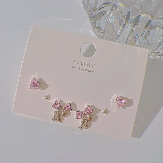 Adorable Coquette Pink Heart Earrings