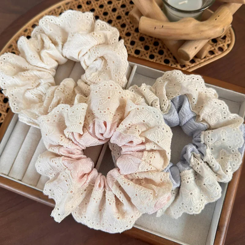 Coquette Cloud Petal Lace Scrunchie