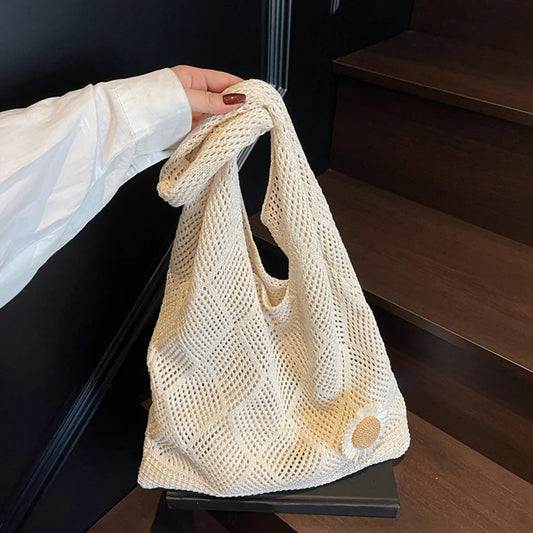 Coquette Crochet Flower Tote Bag