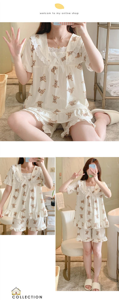 Coquette Charming Strawberry Print Loungewear Set