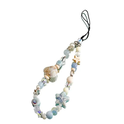 Ocean Blue Handmade Beaded Phone Charm
