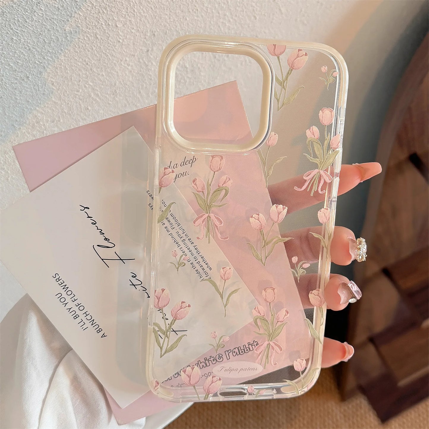 Coquette Pink Tulip Bouquet Phone Case