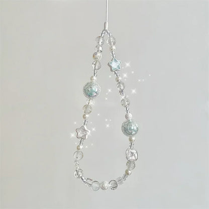 Coquette Celestial Blue Star Beaded Phone Strap