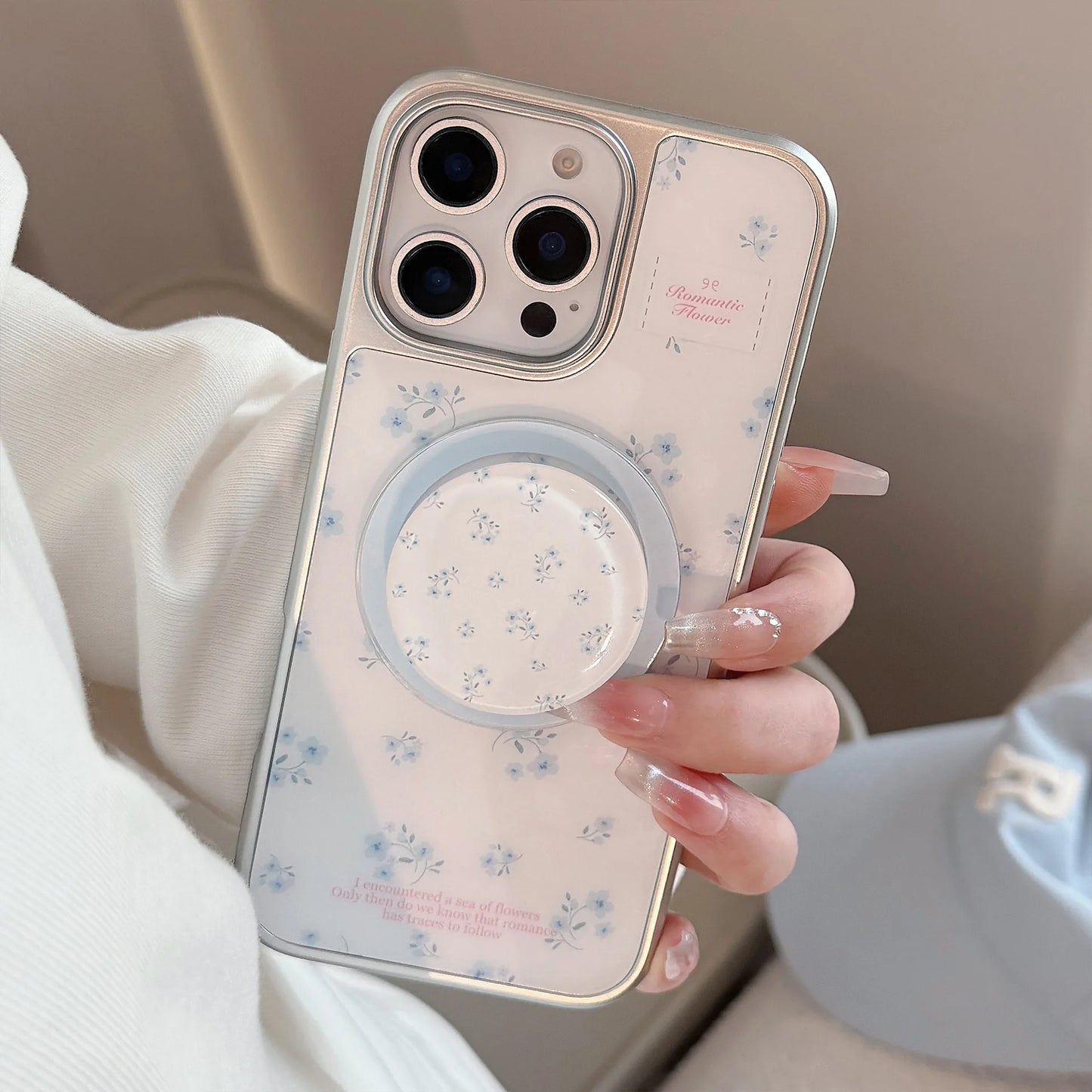 Coquette Serenity Amongst Blue Blossoms Phone Case