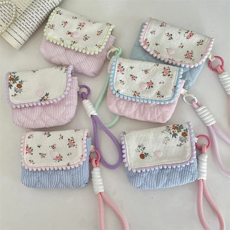 Floral Cotton Women's Small Storage Bags – Cute & Lightweight Pouch