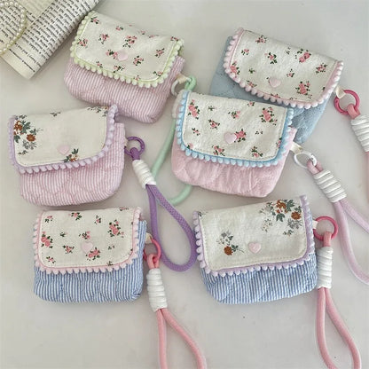 Floral Cotton Women's Small Storage Bags – Cute & Lightweight Pouch