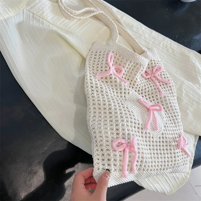 Fashionable Large Capacity Crochet Beach Tote Bag for Women