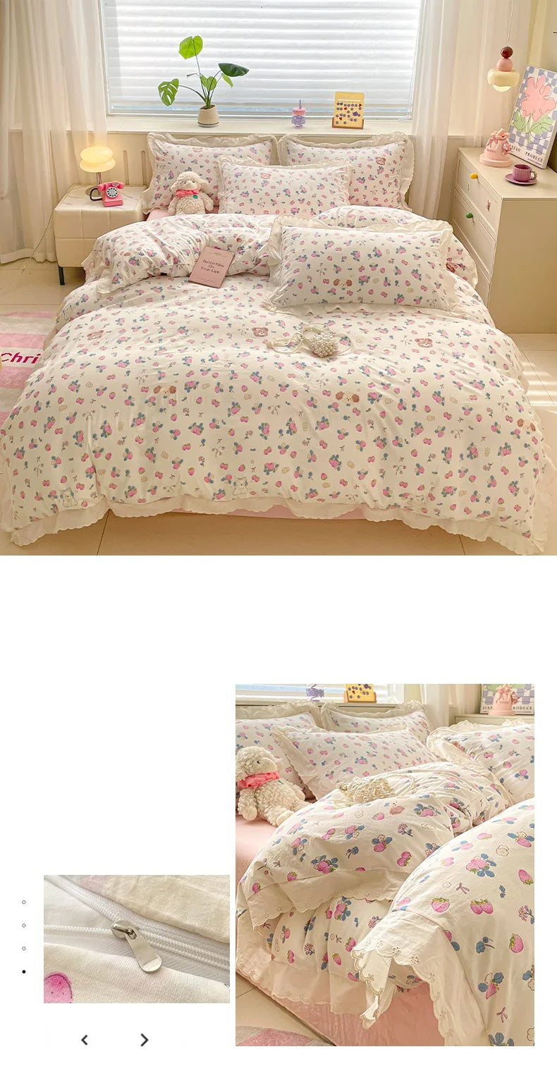 Coquette Bonenjoy Lace Bow Duvet Cover