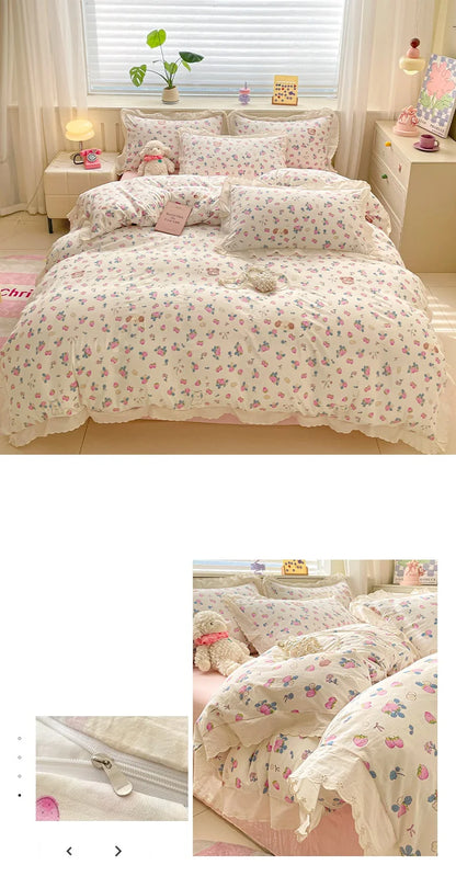 Coquette Bonenjoy Lace Bow Duvet Cover