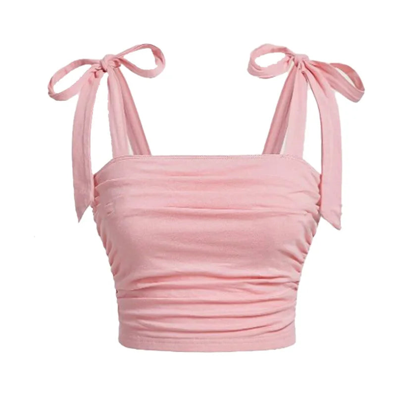 Starlit Bow Tie Backless Tank Top