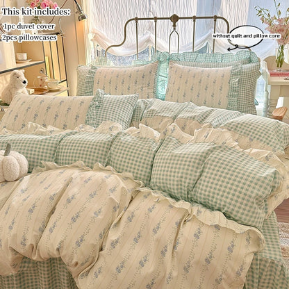 Coquette Floral Cotton Lace Bedding Set