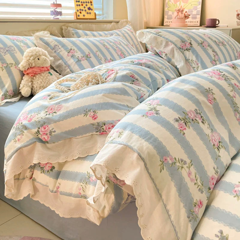 Coquette Bonenjoy Lace Bow Duvet Cover