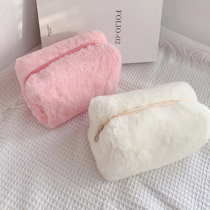 Chic Soft Fur Makeup Bag Organizer for Women