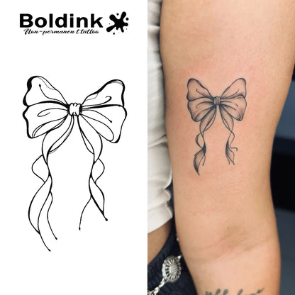 Coquette Graceful Ribbon Temporary Tattoo