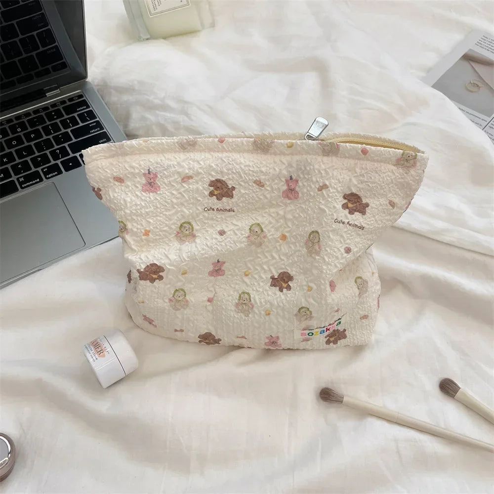 Embossed Cartoon Cosmetic Bag for Women