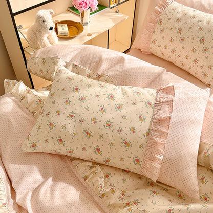Coquette Floral Cotton Lace Bedding Set