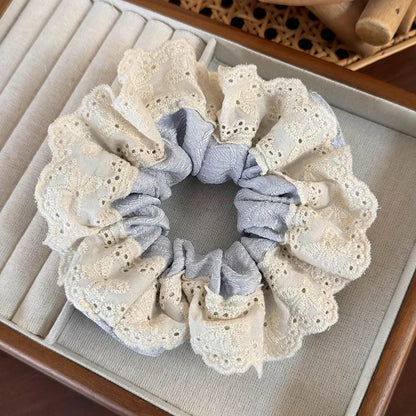 Coquette Cloud Petal Lace Scrunchie