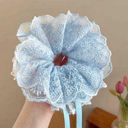 Coquette Vintage Lace Bow Scrunchie