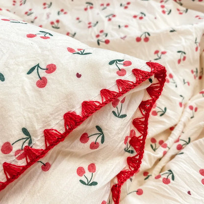Coquette Charming Cherry Ruffle Bedding Set