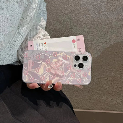 Coquette Pink Heart Butterfly Phone Case