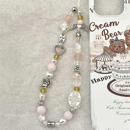 Ocean Blue Handmade Beaded Phone Charm
