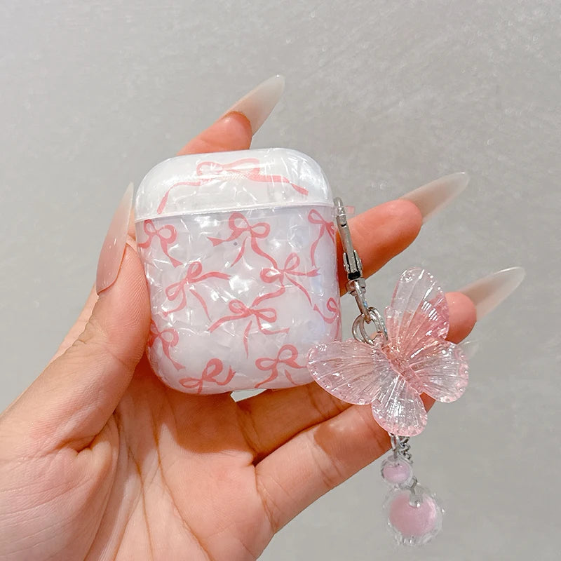 Coquette Pink Bow and Butterfly Charm Case