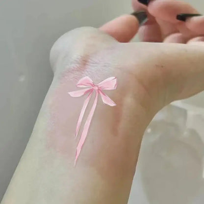 Coquette Pink Bow Temporary Tattoo Sweet Dreamy Waterproof Body Sticker